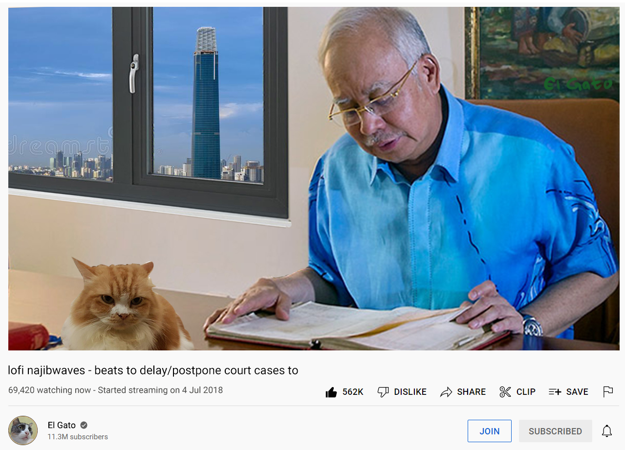 Najib listening to lofi music while trying to delay his courtcase